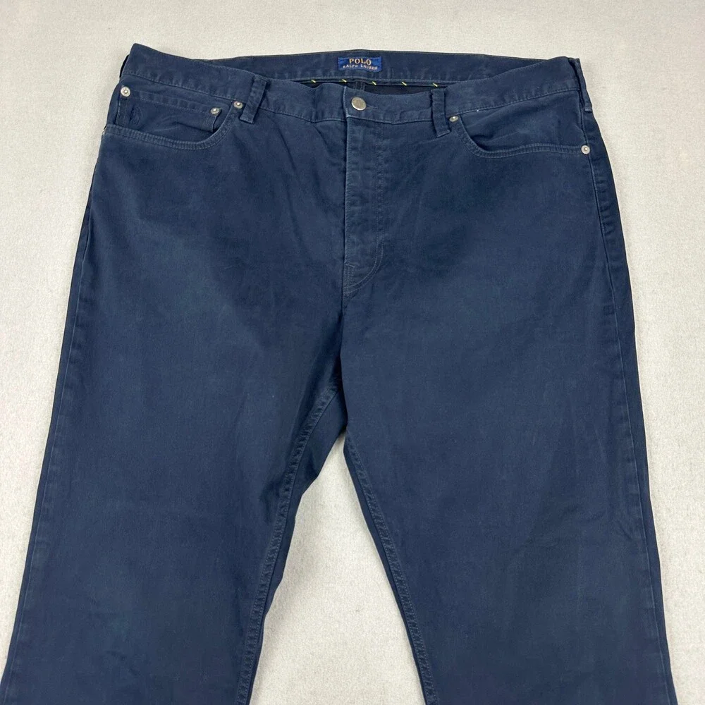 Polo Ralph Lauren Jeans Men 40 Blue Solid Varick Slim Straight Daek Wash Denim